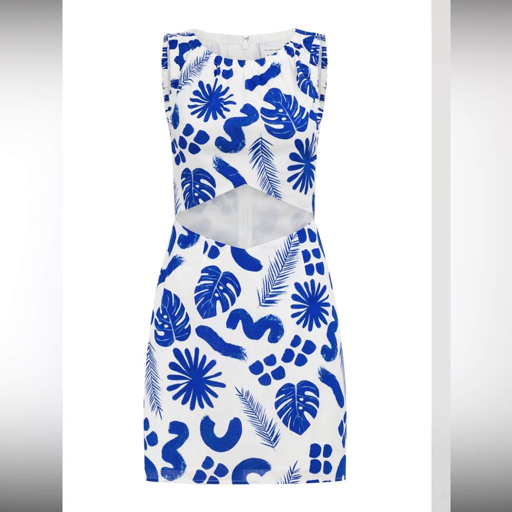 Sabo skirt blue patterned dress